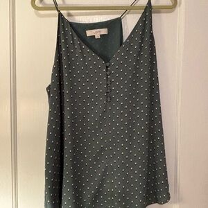 LOFT Green Tulip Dot Women's Top